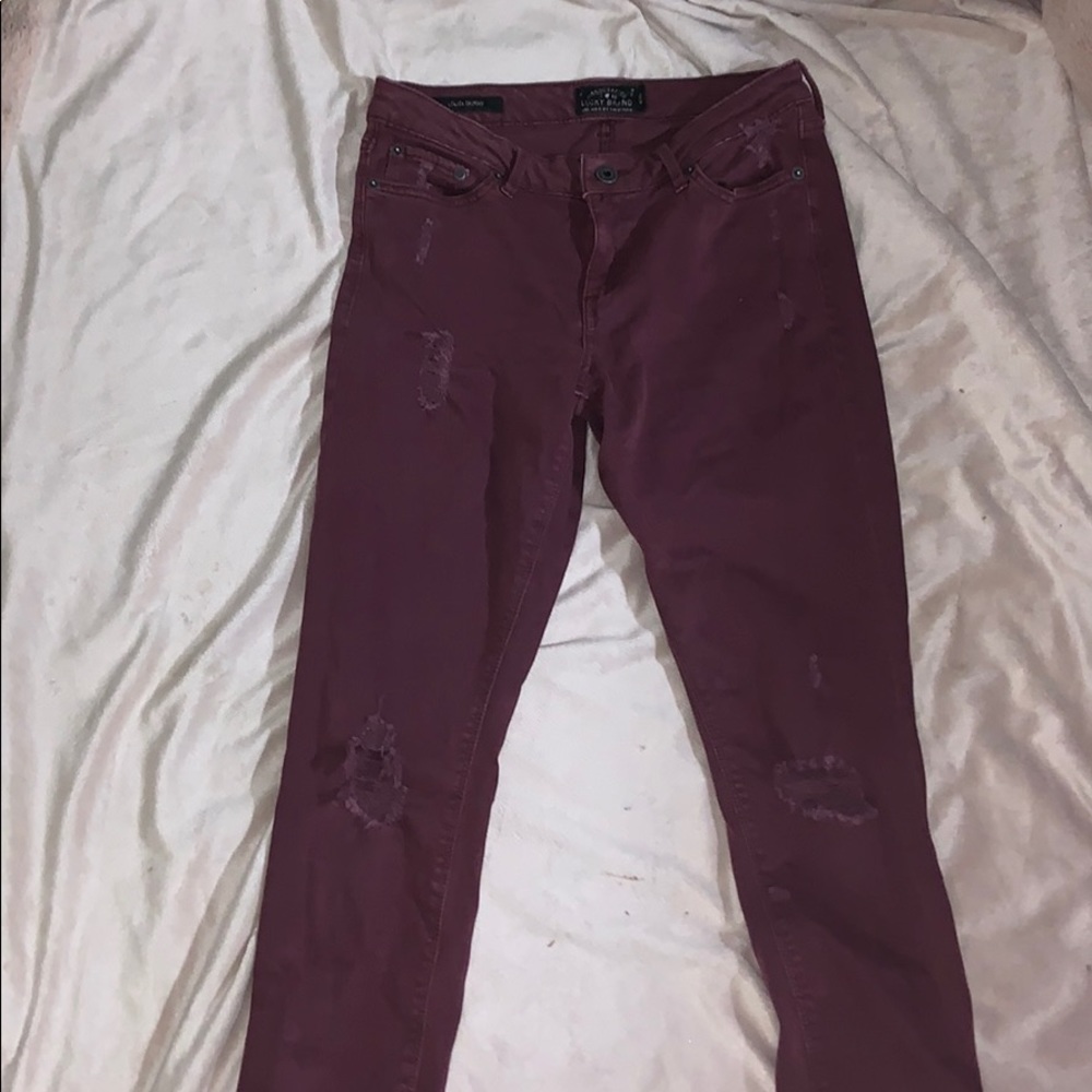 lucky brand maroon lolita skinny jeans